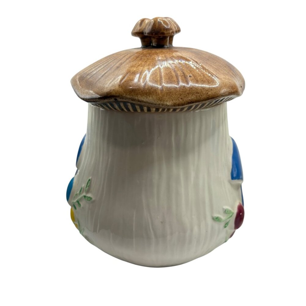 Vintage Handcrafted Ceramic Mushroom Cookie Jar With Lid - Picture 2 of 6